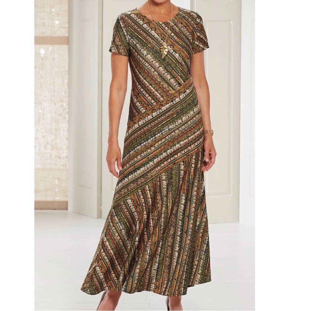 Vintage Serengeti Multicolor Striped maxi Dress